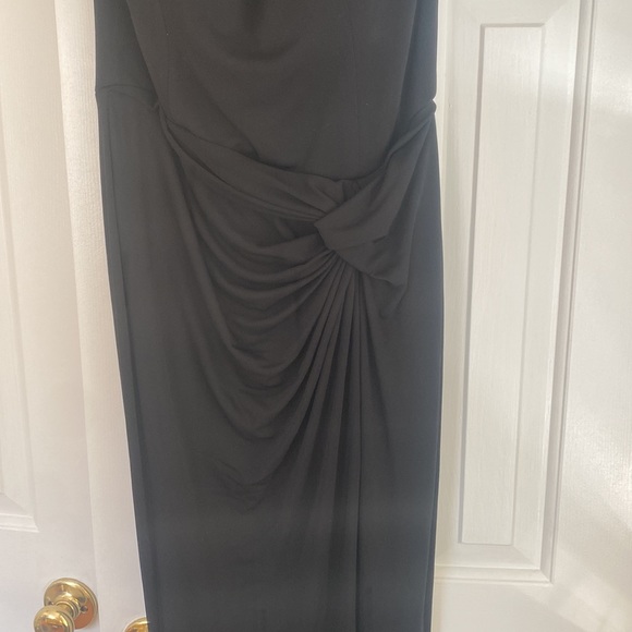 NOCTURNE LONG SLIT DRESS WITH FEATHERS - Picture 5 of 7